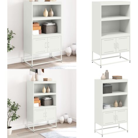 Credenza Bianca 68,5x38,5x123,5 cm in Acciaio - Credenza industriale - Credenza bianca