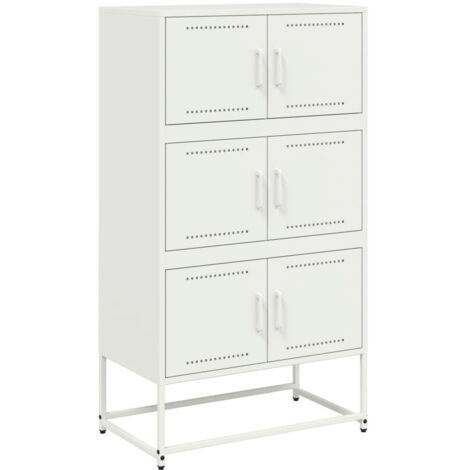 Credenza Bianca 68,5x38,5x123,5 in Acciaio vidaXL 502355