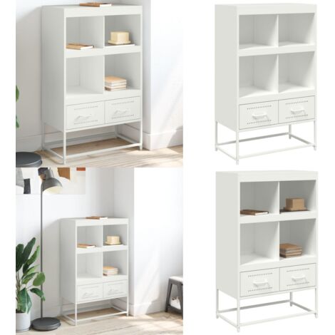 Credenza Bianca 68x39x111,5 cm Acciaio - Credenza moderna - Credenza bianca