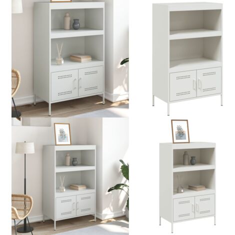 Credenza Bianca 68x39x113 cm in Acciaio - Credenza industriale - Credenza bianca