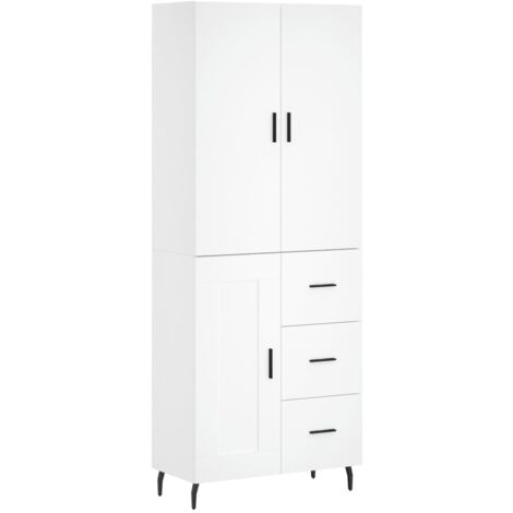 Credenza Bianca 69,5x34x180 cm in Legno Multistrato vidaXL