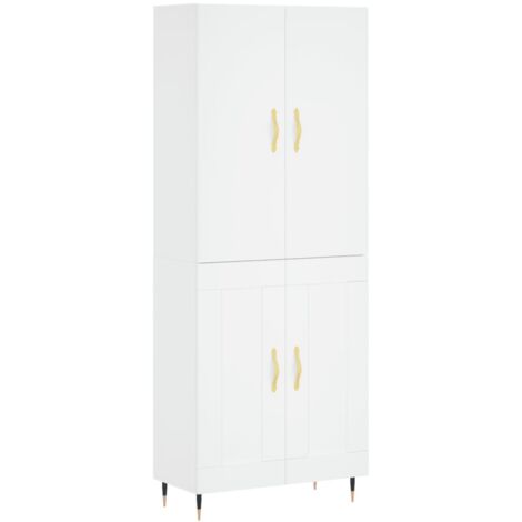 Credenza Bianca 69,5x34x180 cm in Legno Multistrato vidaXL