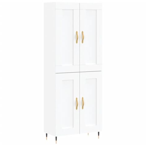 Credenza Bianca 69,5x34x180 cm in Legno Multistrato vidaXL