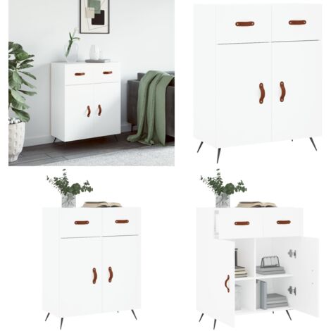 Credenza Bianca 69,5x34x90 cm in Legno Multistrato - Credenza moderna - Credenza in legno multistrato