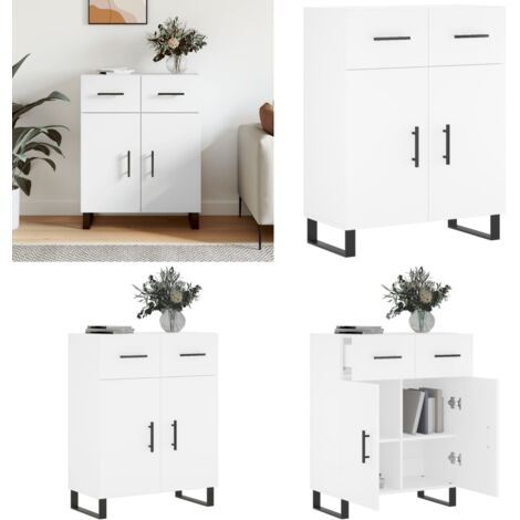 Credenza Bianca 69,5x34x90 cm in Legno Multistrato - Credenza moderna - Credenza in legno multistrato