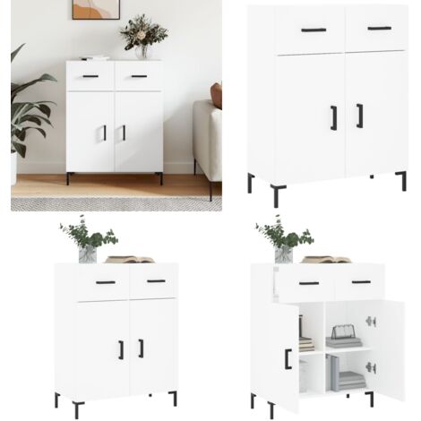 Credenza Bianca 69,5x34x90 cm in Legno Multistrato - Credenza moderna - Credenza in legno multistrato