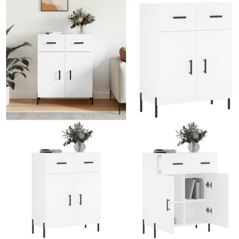 Credenza Bianca 69,5x34x90 cm in Legno Multistrato - Credenza moderna - Credenza in legno multistrato