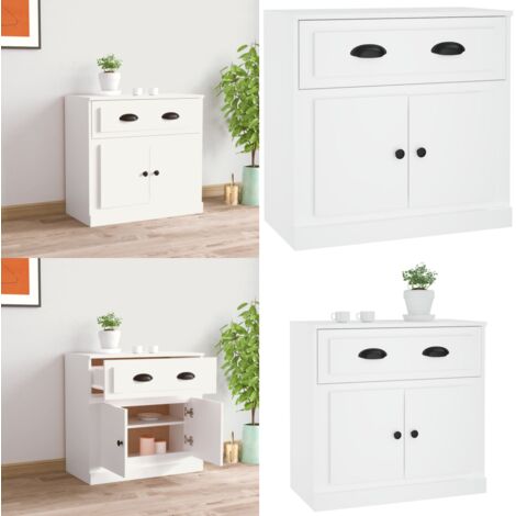 Credenza Bianca 70x35,5x67,5 cm in Legno Multistrato - Credenza bianca - Credenza moderna