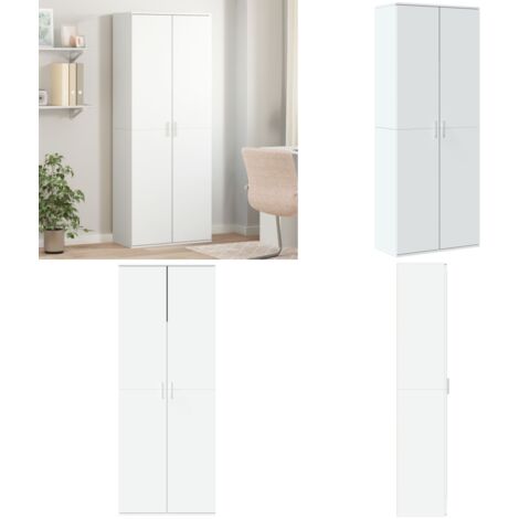 Credenza Bianca 70x35x180 cm in Legno Multistrato - Credenza moderna - Credenza in legno multistrato