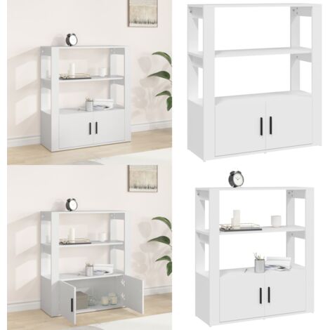 Credenza Bianca 80x30x90 cm in Legno Multistrato - Credenza bianca - Credenza moderna