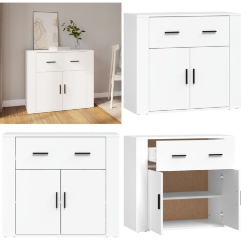 Credenza Bianca 80x33x70 cm in Legno Multistrato - Credenza bianca - Credenza per stanza