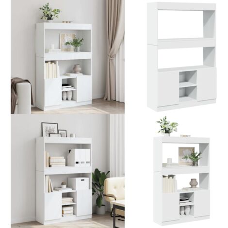 Credenza Bianca 92x33x140 cm in Truciolato - Credenza bianca - Credenza per casa