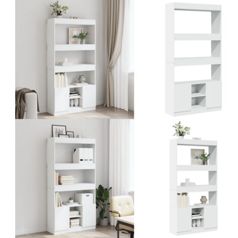 Credenza Bianca 92x33x180 cm in Legno Multistrato - Credenza bianca - Credenza per soggiorno