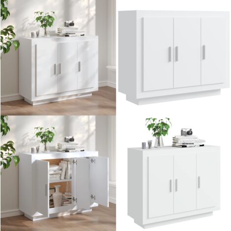 Credenza Bianca 92x35x75 cm in Legno Multistrato - Credenza bianca - Credenza con mensole