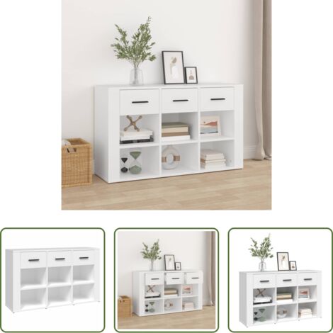 Credenza bianca -  Credenza Bianca 100x30x59,5 cm in Legno Multistrato