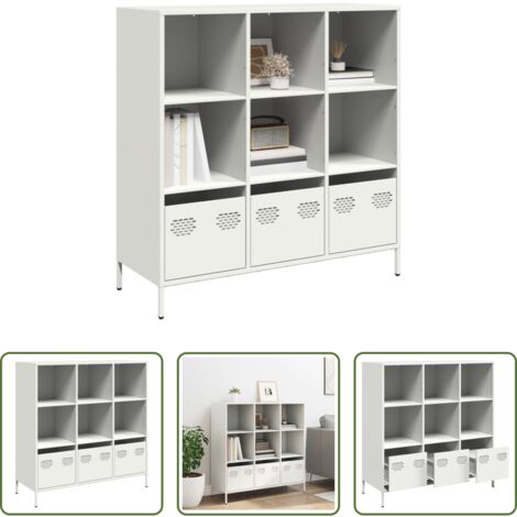 Credenza bianca -  Credenza Bianca 101,5x39x103,5 cm in Acciaio
