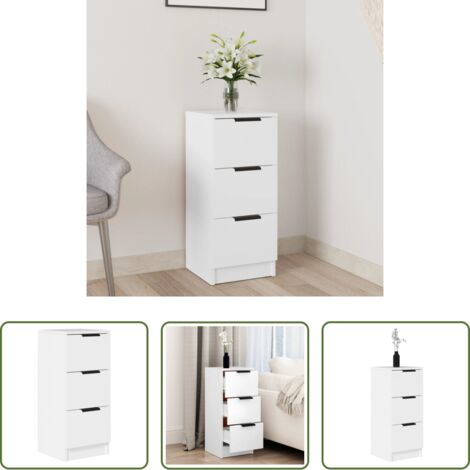 Credenza bianca -  Credenza Bianca 30x30x70 cm in Legno Multistrato