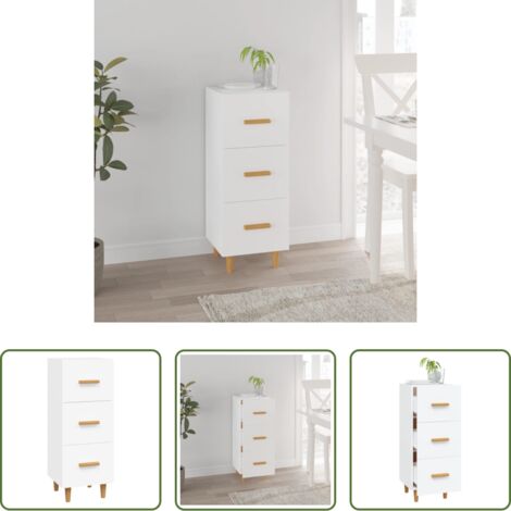 Credenza bianca -  Credenza Bianca 34,5x34x90 cm in Legno Multistrato
