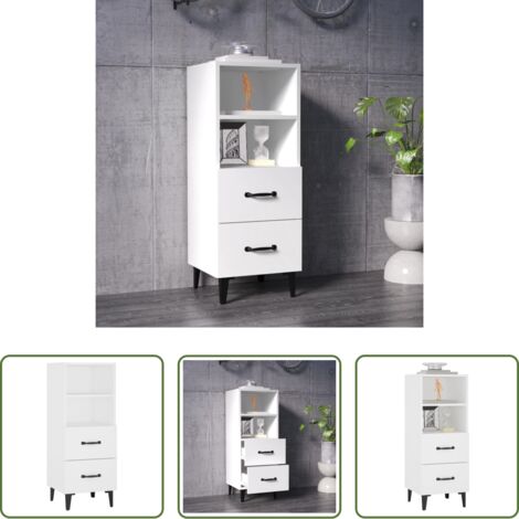 Credenza bianca -  Credenza Bianca 34,5x34x90 cm in Legno Multistrato