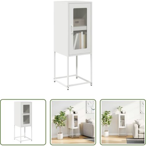 Credenza bianca -  Credenza Bianca 36x39x107 cm in Acciaio Laminato a Freddo