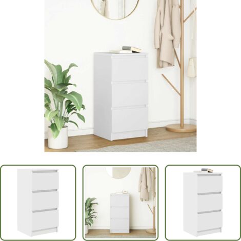 Credenza bianca -  Credenza Bianca 37,5x35x76 cm in Legno Multistrato