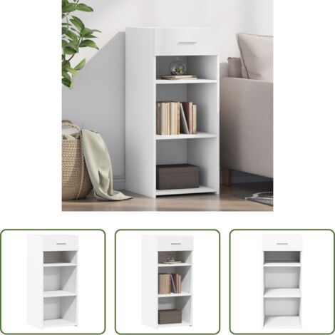 Credenza bianca -  Credenza Bianca 40x42,5x93 cm in Legno Multistrato