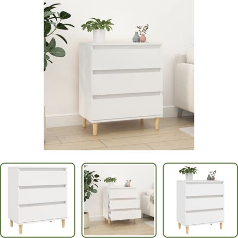 Credenza bianca -  Credenza Bianca 60x35x70 cm in Legno Multistrato