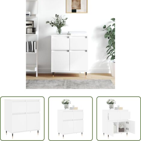 Credenza bianca -  Credenza Bianca 60x35x70 cm in Legno Multistrato