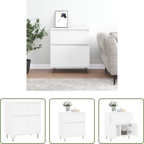 Credenza bianca -  Credenza Bianca 60x35x70 cm in Legno Multistrato