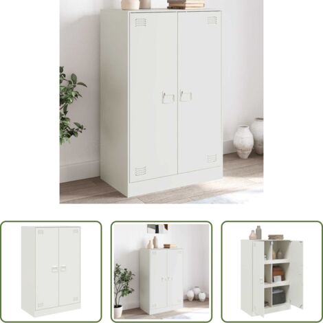 Credenza bianca -  Credenza Bianca 67x39x107 cm in Acciaio