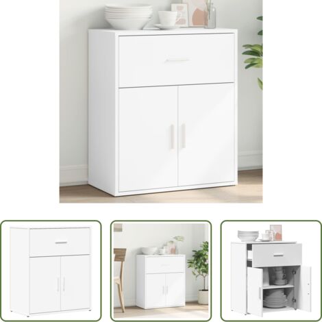 Credenza bianca -  Credenza Bianco 60x31x70 cm in Legno Multistrato
