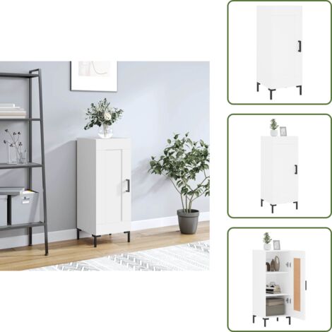 Credenza bianca - vidaXL Credenza Bianca 34,5x34x90 cm in Legno Multistrato - Credenza con scomparti
