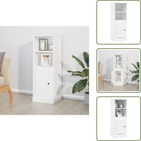 Credenza bianca - vidaXL Credenza Bianca 36x35,5x103,5 cm in Legno Multistrato - Credenza con spazio portaoggetti