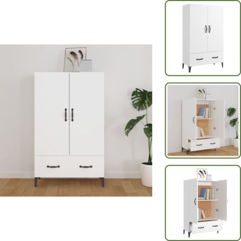 Credenza bianca - vidaXL Credenza Bianca 70x31x115 cm in Legno Ingegnerizzato -
