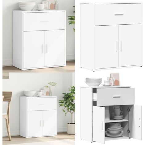 Credenza Bianco 60x31x70 cm in Legno Multistrato - Credenza bianca - Credenza moderna