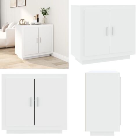 Credenza Bianco 80x40x75 cm in Legno Compensato - Credenza decorativa - Credenza con scomparti