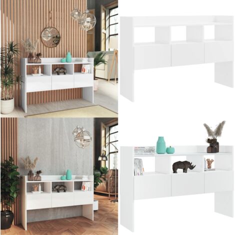 Credenza Bianco Lucido 105x30x70 cm in Legno Multistrato - Credenza rustica - Credenza con cassetti