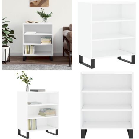 Credenza Bianco Lucido 57x35x70 cm in Legno Multistrato - Credenza moderna - Credenza in legno multistrato