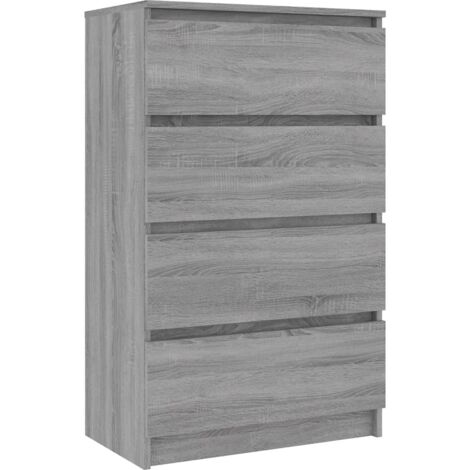 Credenza buffet cassettiera mobile contenitore organizer cucina soggiorno salonsonoma 60 x 35 x 98,5 cm pannelli compositi grigio 020036417