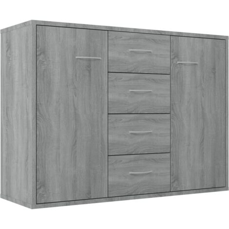 Credenza buffet cassettiera mobile contenitore organizer cucina soggiorno salonsonoma 88 x 30 x 65 cm pannelli compositi grigio 020036542
