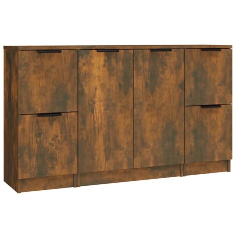 Credenza buffet cassettiera mobile contenitore organizer cucina soggiorno soggiorni 3 pz derivati del legno marrone 020037056