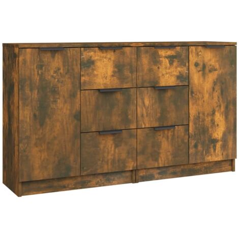 Credenza buffet cassettiera mobile contenitore organizer cucina soggiorno soggiorni set da 2 60 x 30 x 70 cm multistrato marrone 020036733