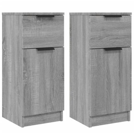 Credenza buffet cassettiera mobile contenitore organizer cucina soggiorno soggiorni set da 2 sonoma 30 x 30 x 70 cm pannelli in derivati grigio 020036942