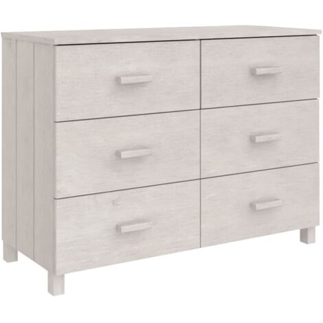 Credenza buffet cassettiera mobile contenitore organizer cucina soggiorno soggiorno 113 x 40 x 80 cm legno massello di pino bianco 020035771