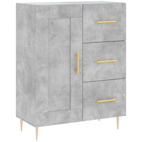 Credenza buffet cassettiera mobile contenitore organizer cucina soggiorno soggiorno 69,5 x 34 x 90 cm derivati del legno grigio 020032026