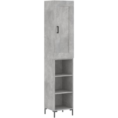 Credenza buffet cassettiera mobile contenitore organizer cucina soggiorno soggiorno alto 34,5 x 34 x 180 cm derivati del legno grigio 020034301