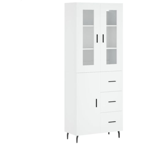 Credenza buffet cassettiera mobile contenitore organizer cucina soggiorno soggiorno alto 69,5 x 34 x 180 cm derivati del legno bianco 020032570