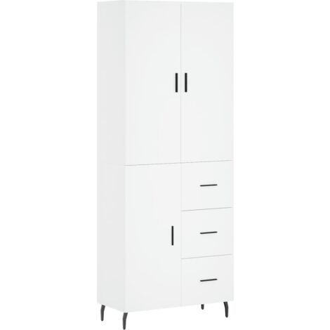Credenza buffet cassettiera mobile contenitore organizer cucina soggiorno soggiorno alto 69,5 x 34 x 180 cm derivati del legno bianco 020032588