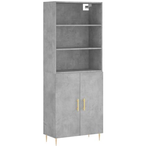 Credenza buffet cassettiera mobile contenitore organizer cucina soggiorno soggiorno alto 69,5 x 34 x 180 cm derivati del legno grigio 020034664