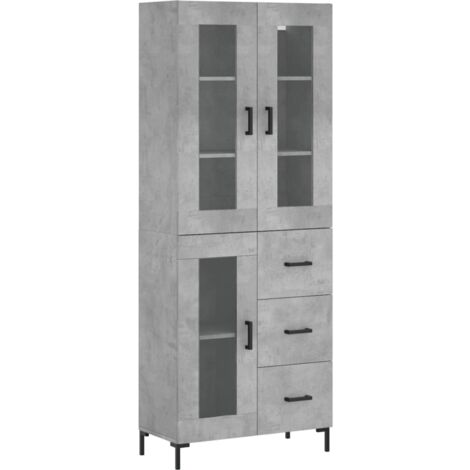 Credenza buffet cassettiera mobile contenitore organizer cucina soggiorno soggiorno alto 69,5 x 34 x 180 cm derivati del legno grigio 020034692